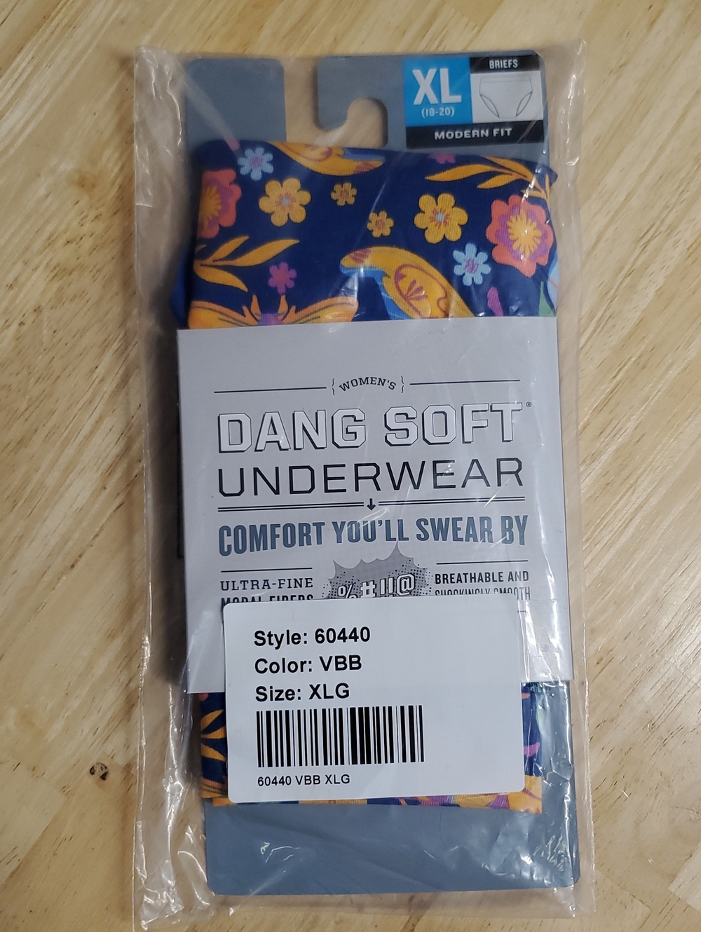 Duluth Trading Co Women’s Briefs - Navy with Yellow & Pink Floral - XL